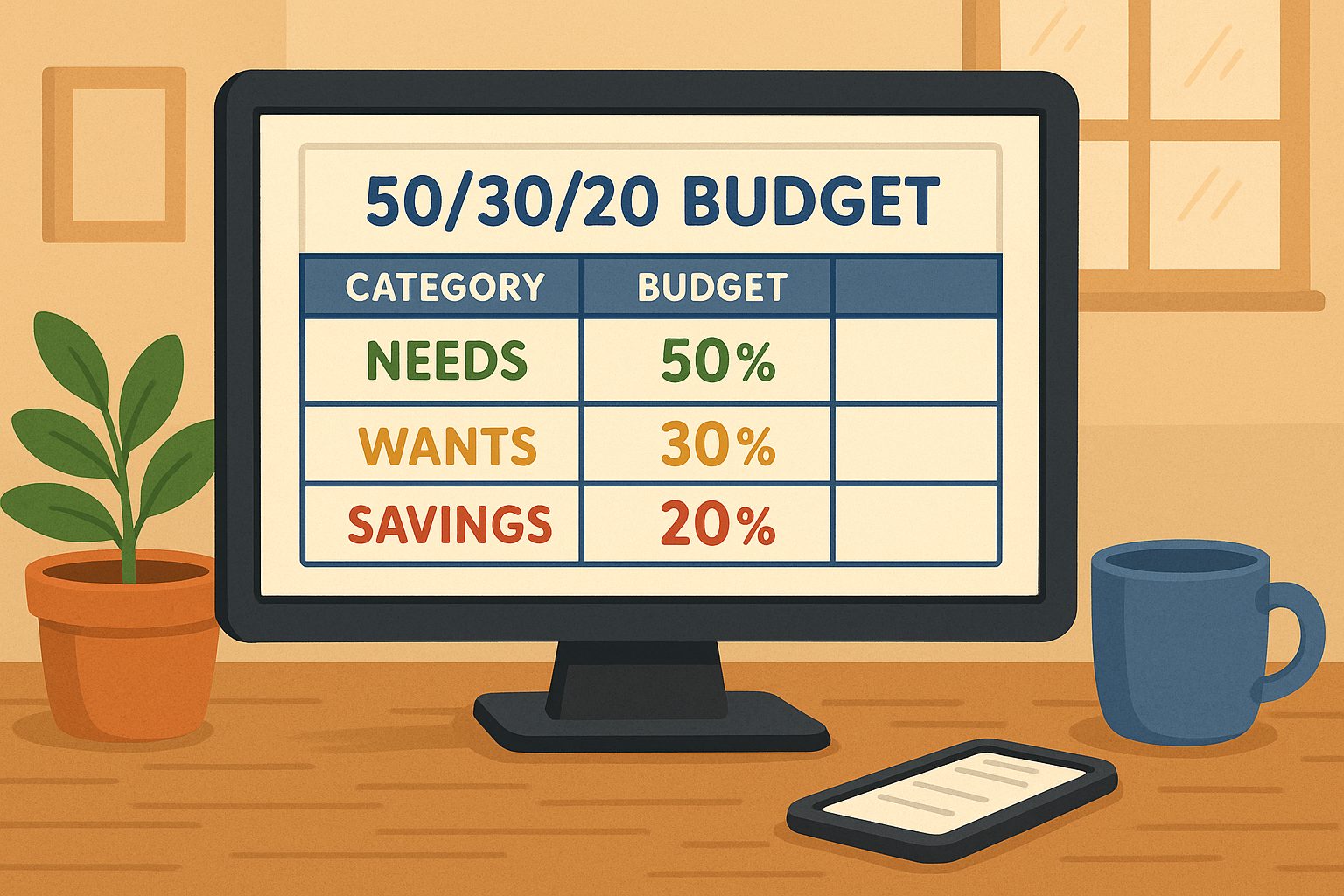 50/30/20 Budget Template preview